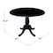 International Concepts Round 42 in Round Dual Drop Leaf Pedestal Table, 29.5 inH, Black, 42 W, 42 L, 29.5 in H, Wood K46-42DPT - alternate 5